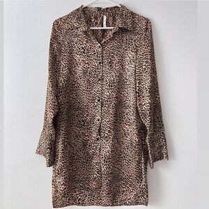 Leopard Print Button-Up Shirt